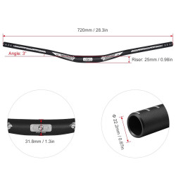 Pevná řídítka široká 720/780mm s úchytem 31.8mm