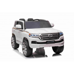 Elektrické autíčko Toyota Landcruiser 12V,  biele