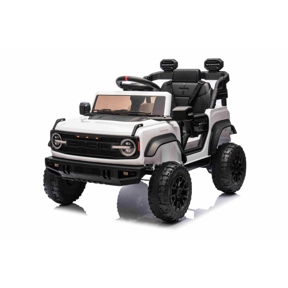 Elektrické autíčko Ford Bronco s pohonom zadných kolies s licenciou (Jednomiestne),  biele
